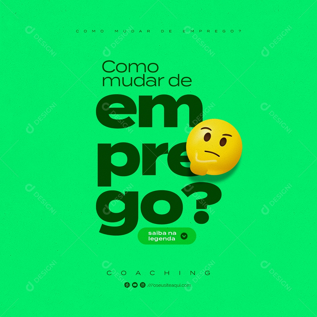 Como Mudar de Emprego Coaching de Carreira Social Media PSD Editável