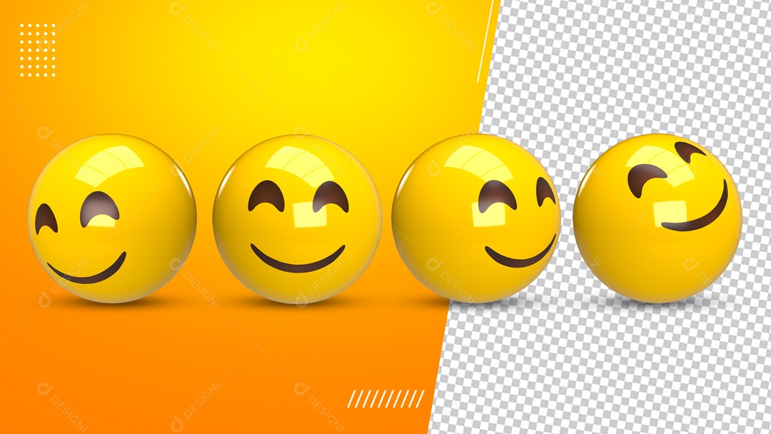 Elementos 3D Para Composição Conjunto de Emojis PSD