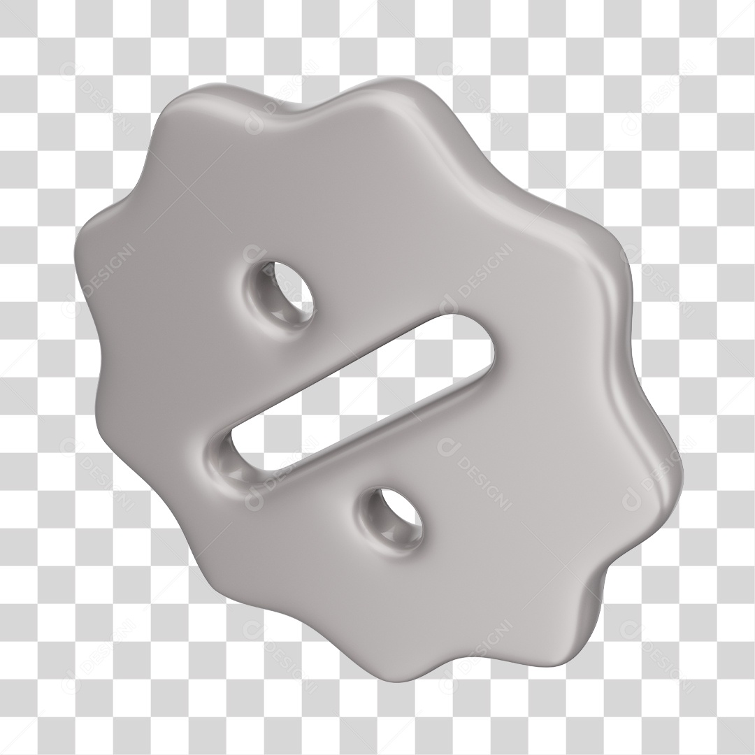 Ícone de Desconto Cinza Elemento 3D PNG Transparente