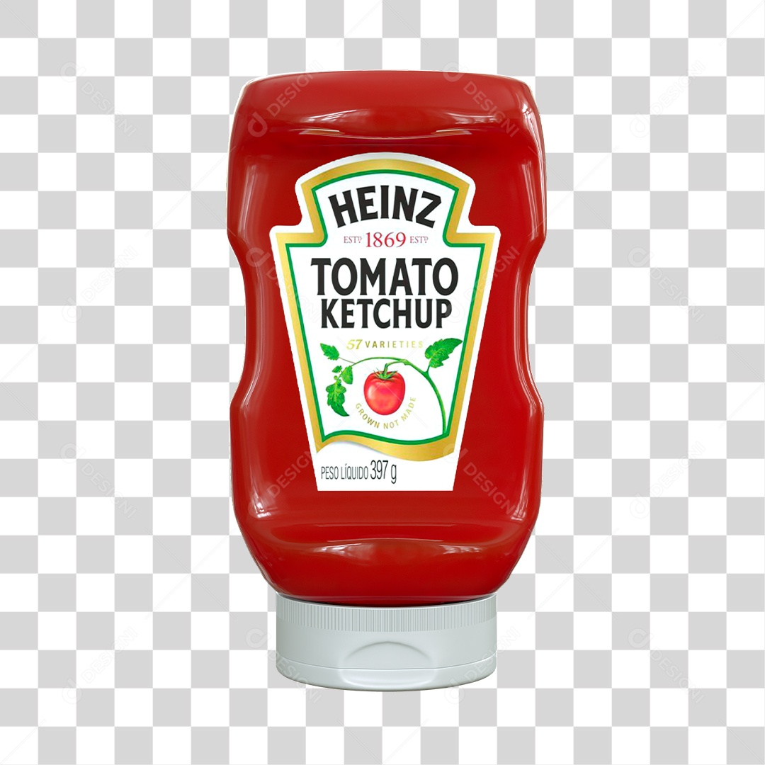Ketchup Heinz Frente Elemento 3D PNG Transparente