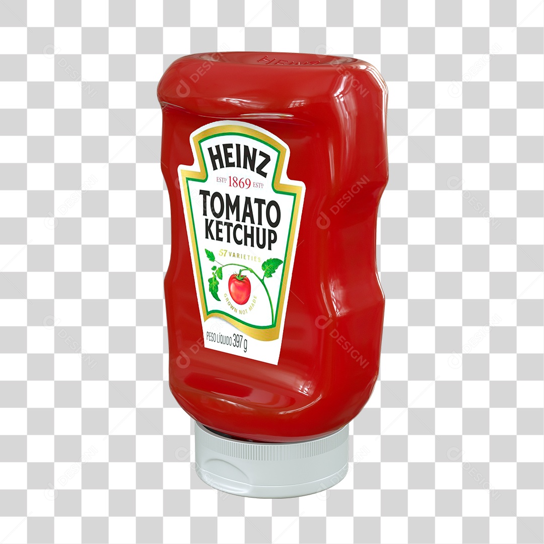 Ketchup Heinz Frente Elemento 3D PNG Transparente