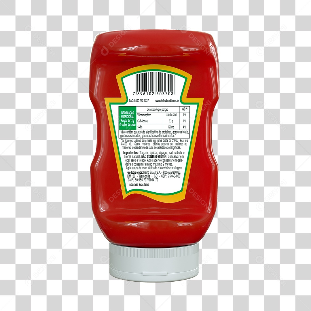 Ketchup Heinz Verso Elemento 3D PNG Transparente