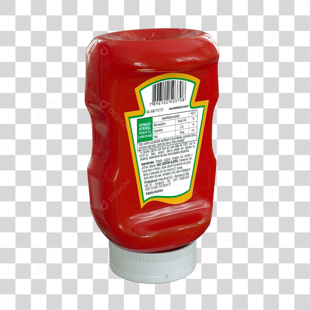Ketchup Heinz Verso Elemento 3D PNG Transparente