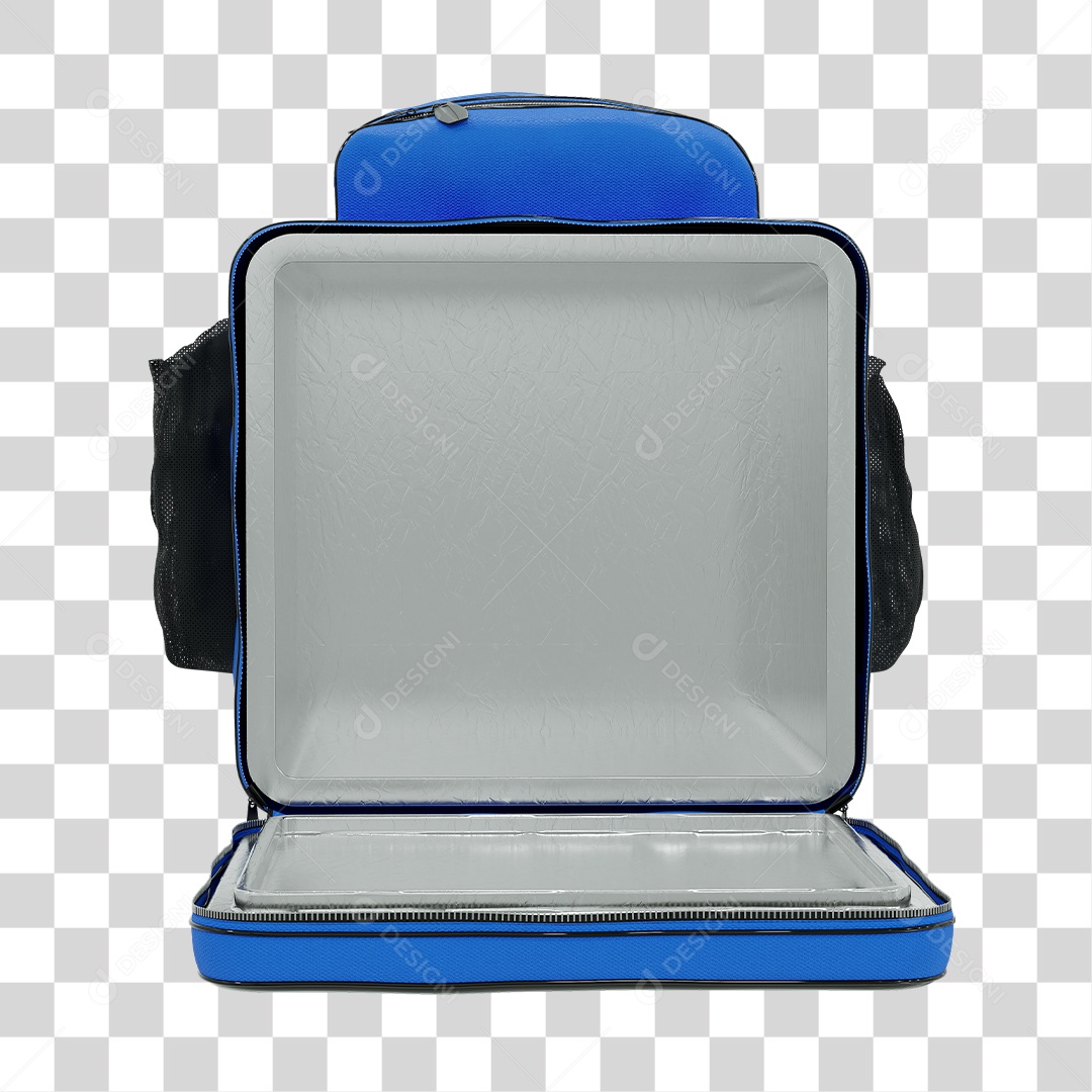 Bag de Delivery Aberta Elemento 3D Azul PNG Transparente