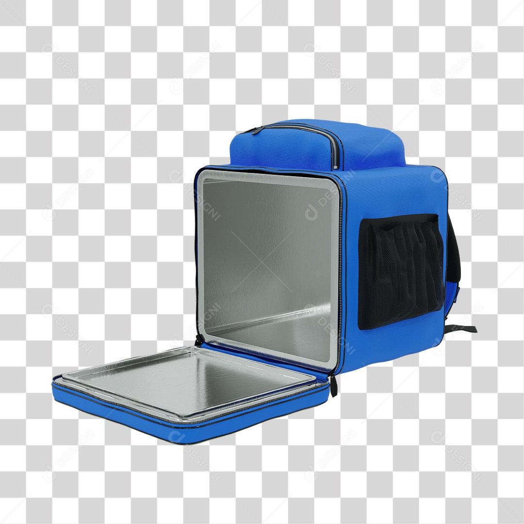 Bag de Delivery Aberta Elemento 3D Azul PNG Transparente