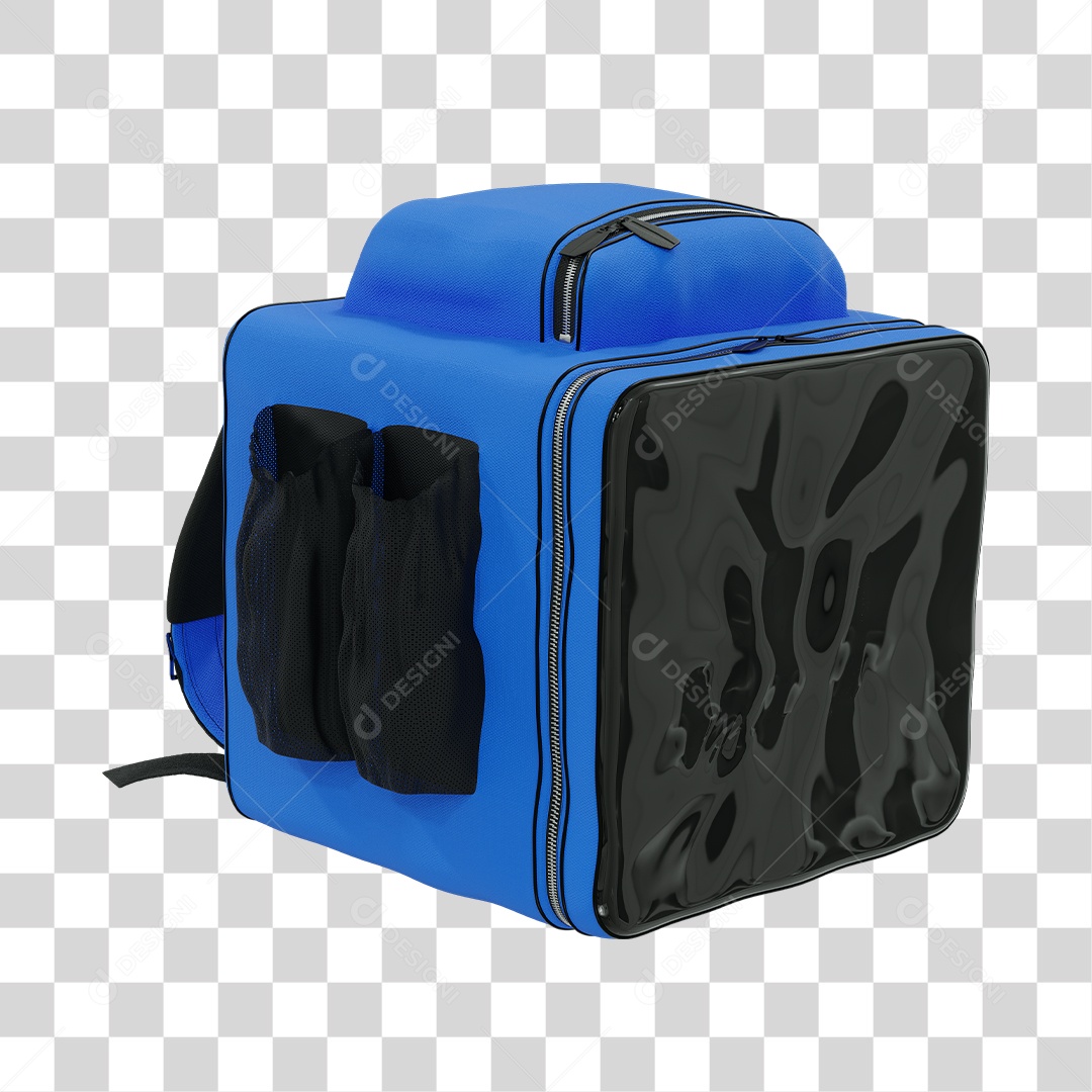 Bag de Delivery Fechada Elemento 3D Azul PNG Transparente