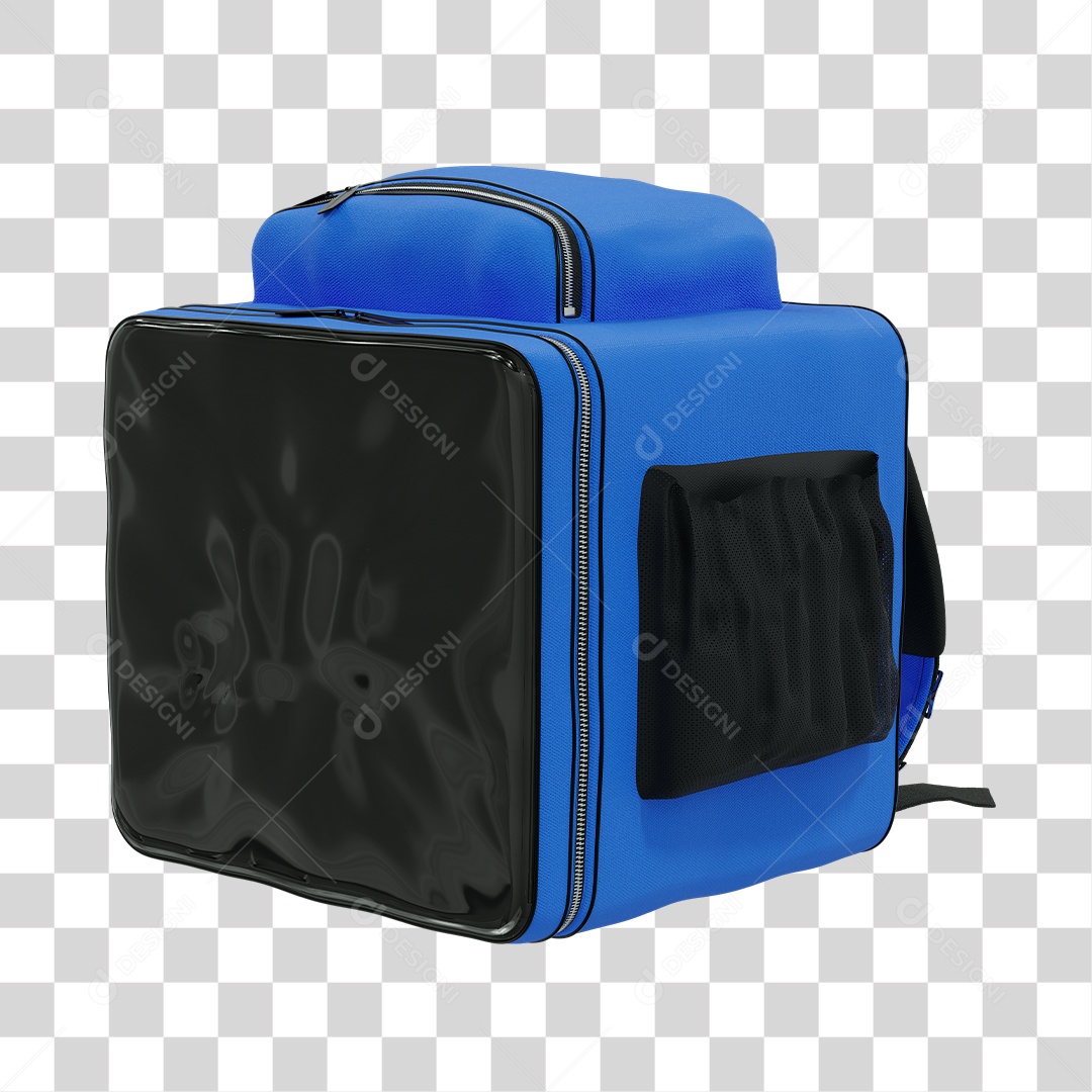Bag de Delivery Fechada Elemento 3D Azul PNG Transparente