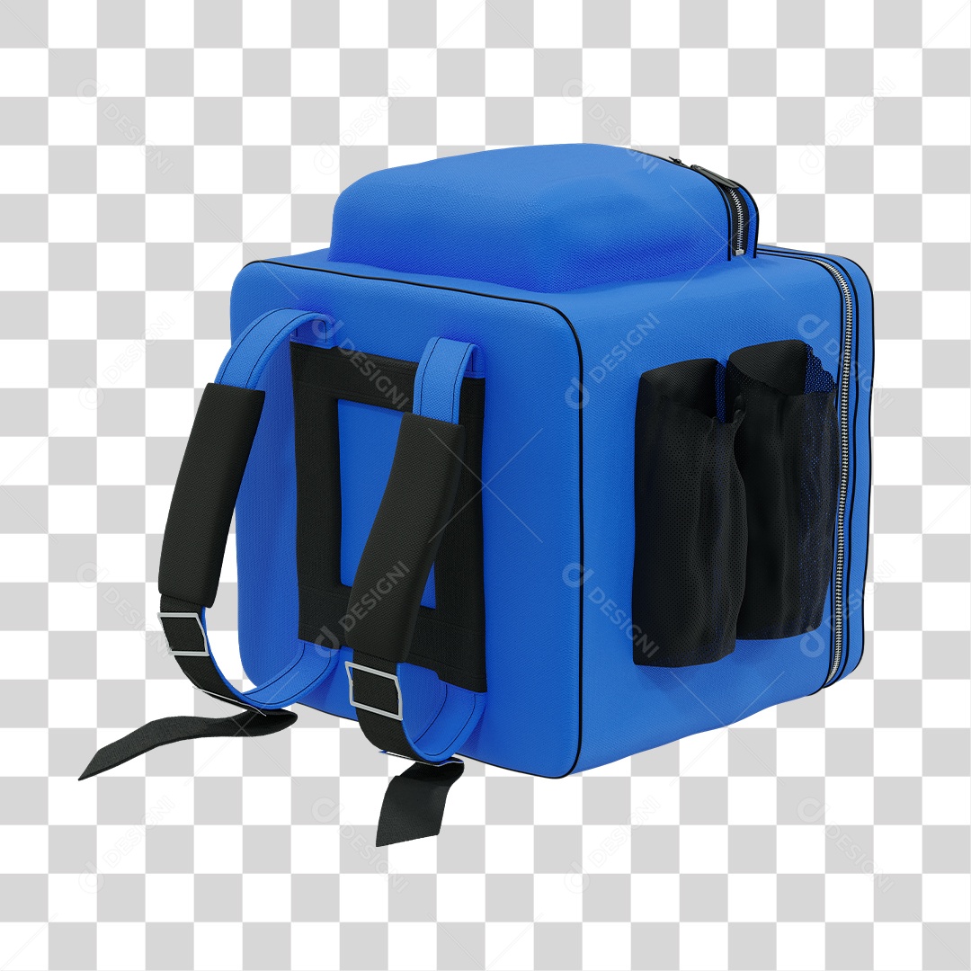 Bag de Delivery Fechada Elemento 3D Azul PNG Transparente