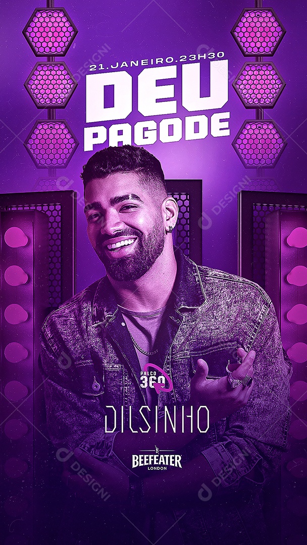 Story Deu Pagode Dilsinho Flyer Social Media PSD Editável