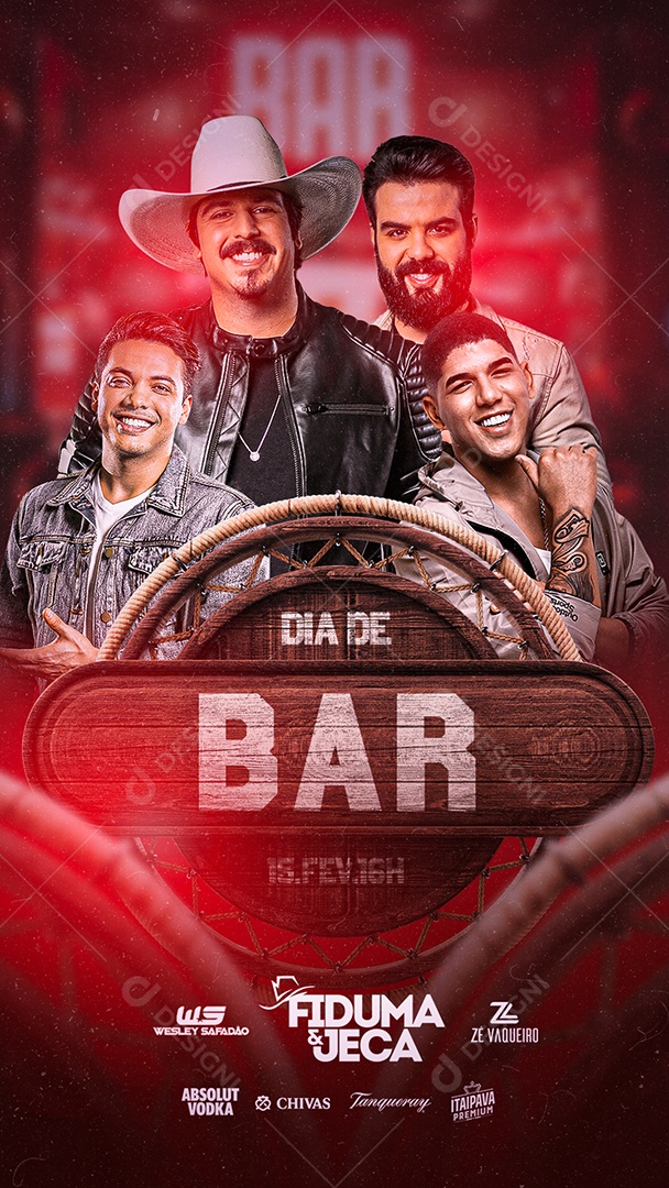 Story Dia de Bar Wesley Safadão Fiduma & Jeca Zé Vaqueiro Flyer Social Media PSD Editável