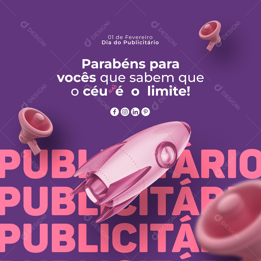 Dia Do Publicitário 1 de Fevereiro Social Media PSD Editável