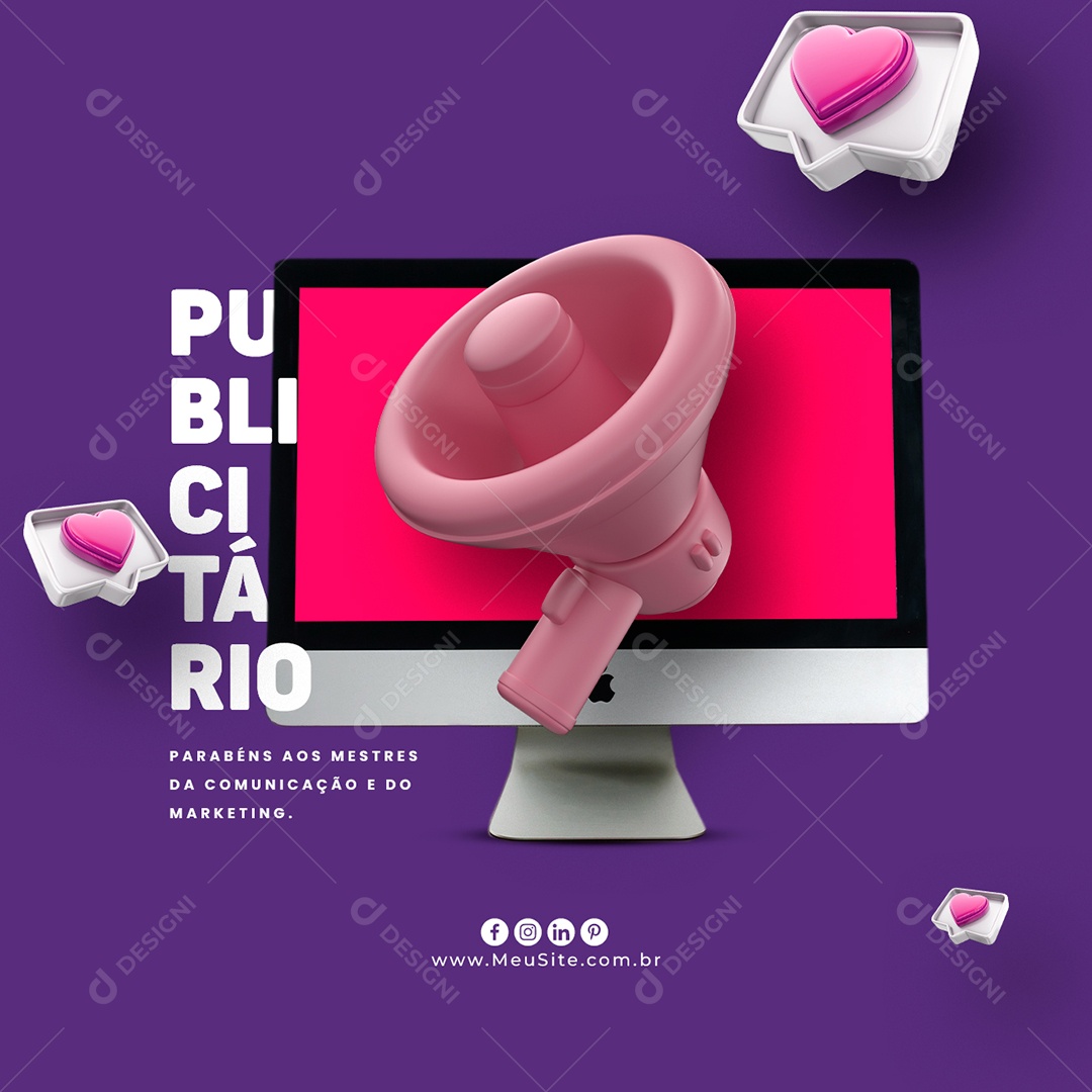 Parabéns aos Mestres da Comunicação e do Marketing Dia Do Publicitário Social Media PSD Editável