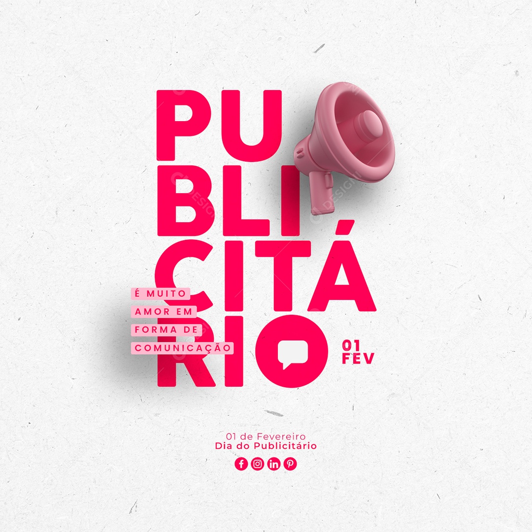 É Muito Amor em Forma de Comunicação Dia Do Publicitário Social Media PSD Editável