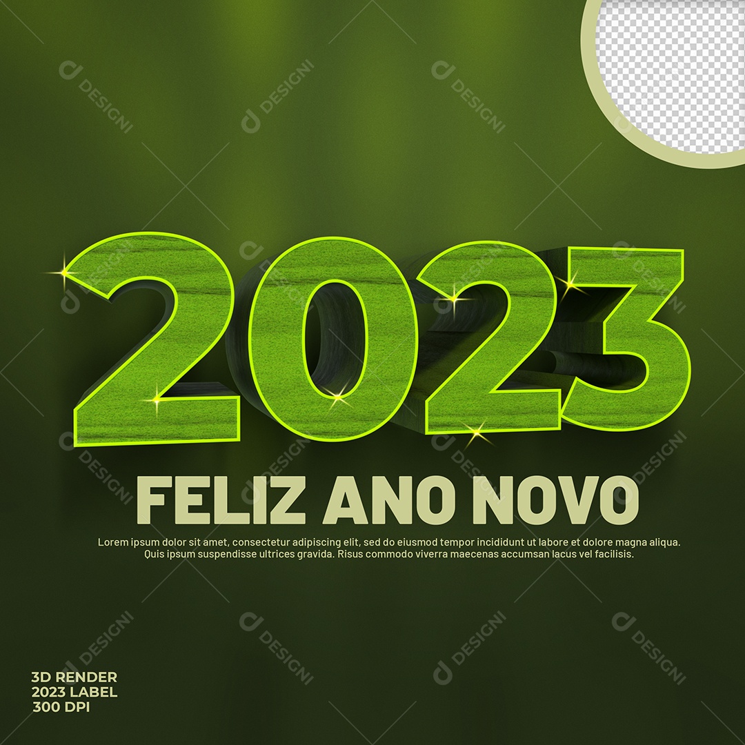 Número 3D Para Composição 2023 Feliz Ano Novo PSD