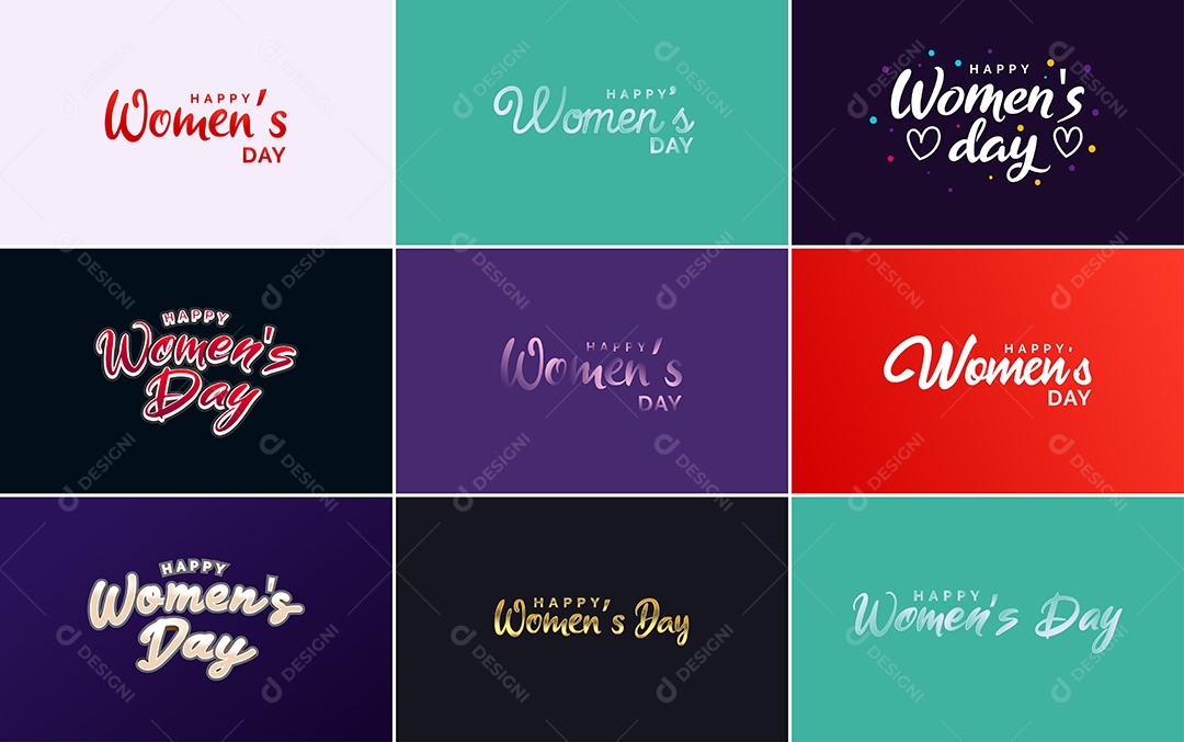 Textos De Feliz Dia Das Mulheres Vetor EPS