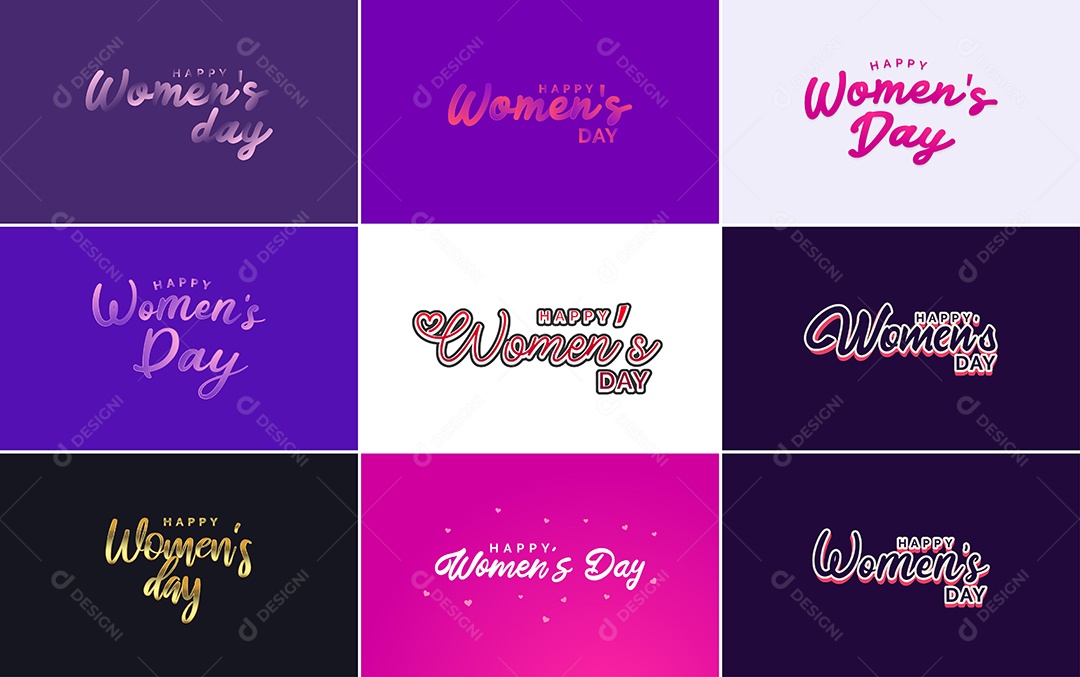 Textos De Feliz Dia Das Mulheres Vetor EPS