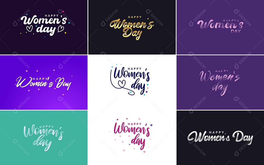 Textos De Feliz Dia Das Mulheres Vetor EPS