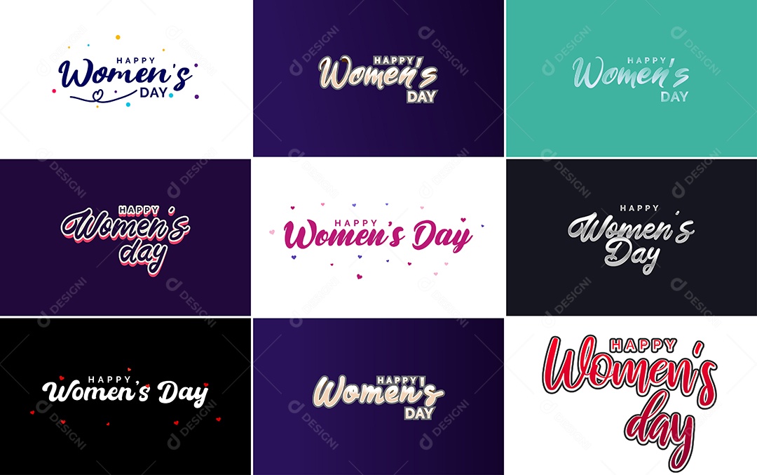 Textos De Feliz Dia Das Mulheres Vetor EPS