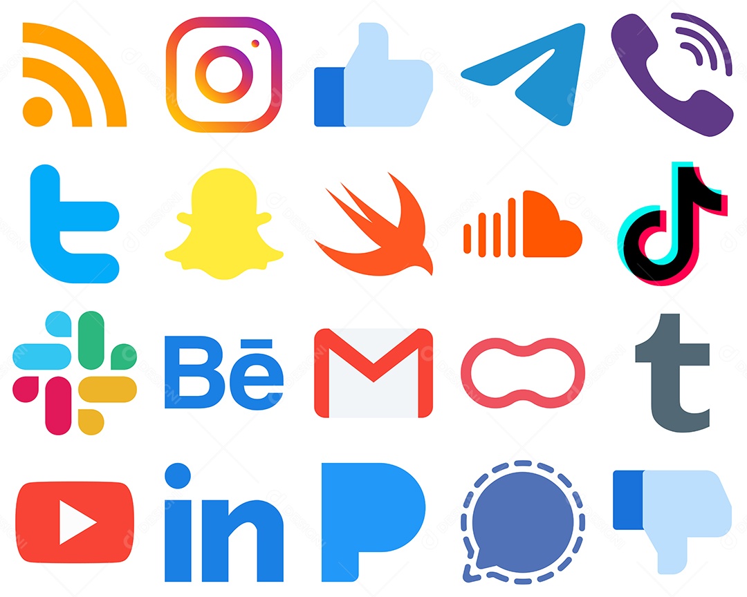 Pacote De Redes Sociais Vetor EPS