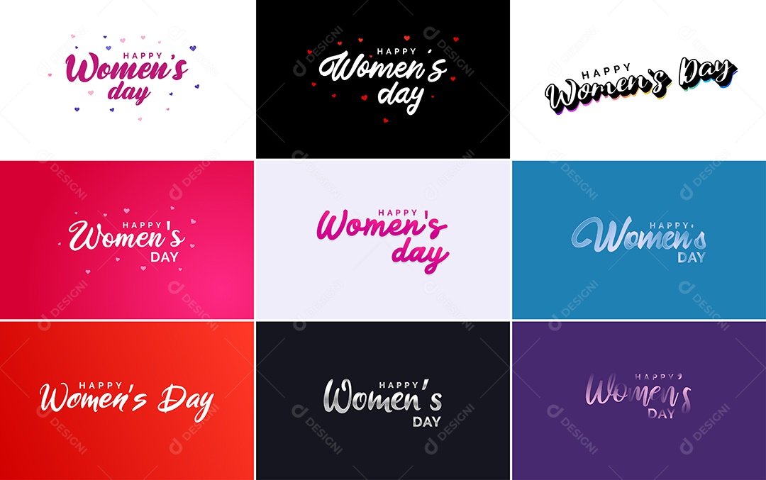 Textos De Feliz Dia Das Mulheres Vetor EPS