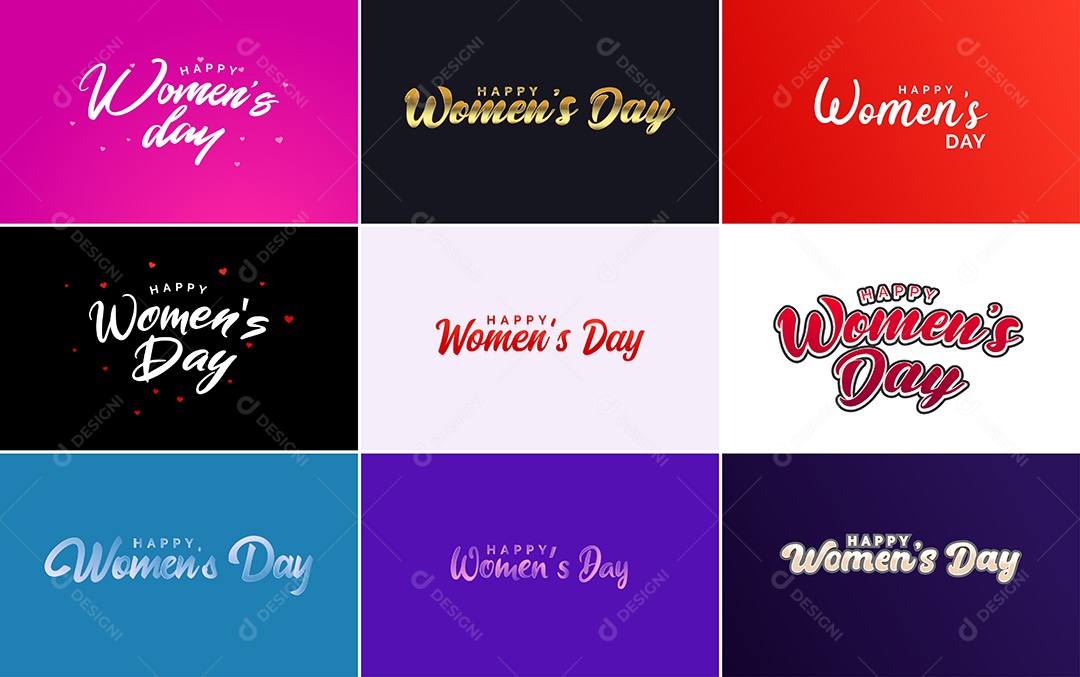 Textos De Feliz Dia Das Mulheres Vetor EPS