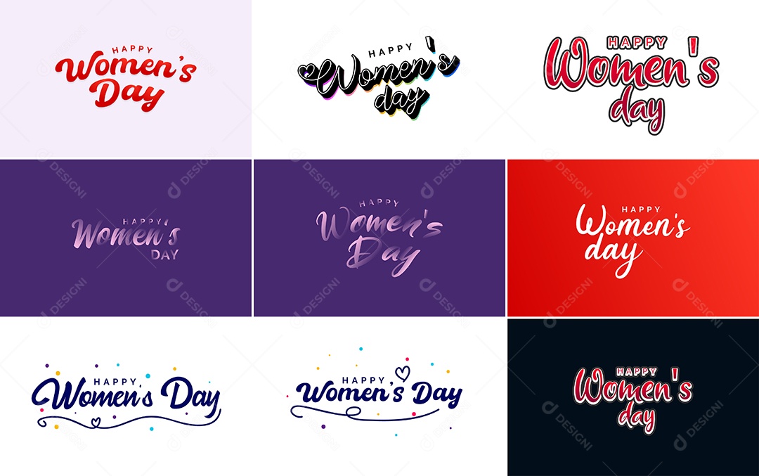 Textos De Feliz Dia Das Mulheres Vetor EPS