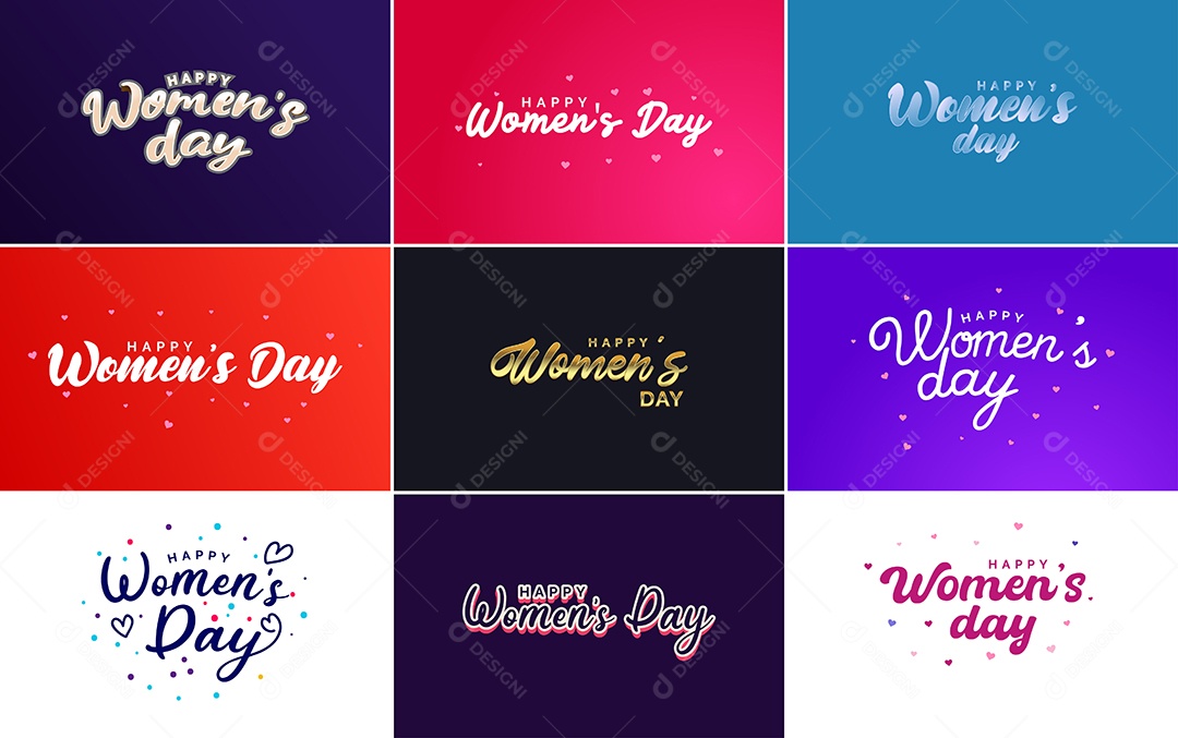 Textos De Feliz Dia Das Mulheres Vetor EPS