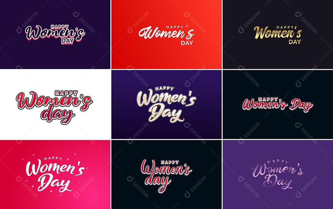 Textos De Feliz Dia Das Mulheres Vetor EPS