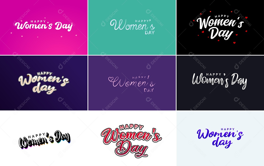 Textos De Feliz Dia Das Mulheres Vetor EPS