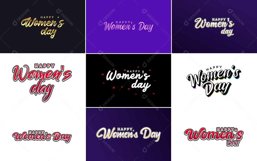 Textos De Feliz Dia Das Mulheres Vetor EPS