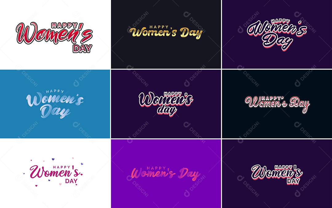 Textos De Feliz Dia Das Mulheres Vetor EPS