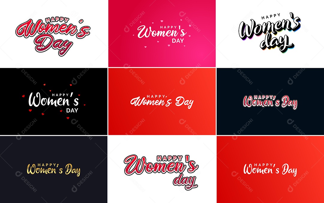 Textos De Feliz Dia Das Mulheres Vetor EPS