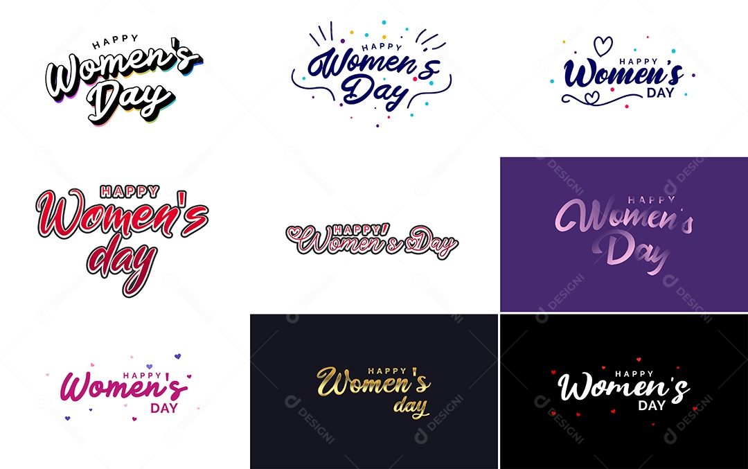 Textos De Feliz Dia Das Mulheres Vetor EPS