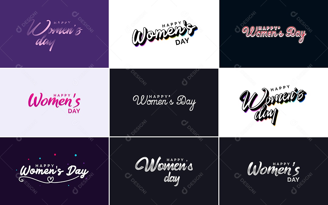 Textos De Feliz Dia Das Mulheres Vetor EPS