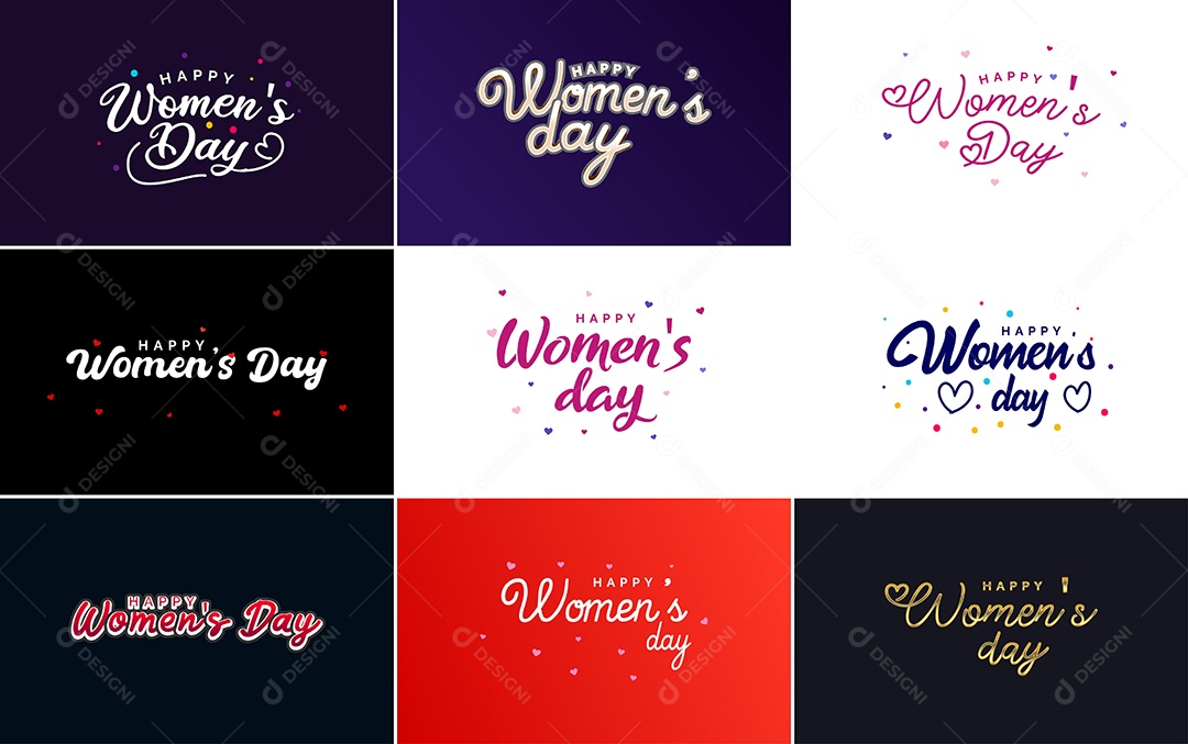 Textos De Feliz Dia Das Mulheres Vetor EPS