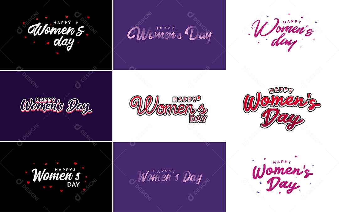 Textos De Feliz Dia Das Mulheres Vetor EPS