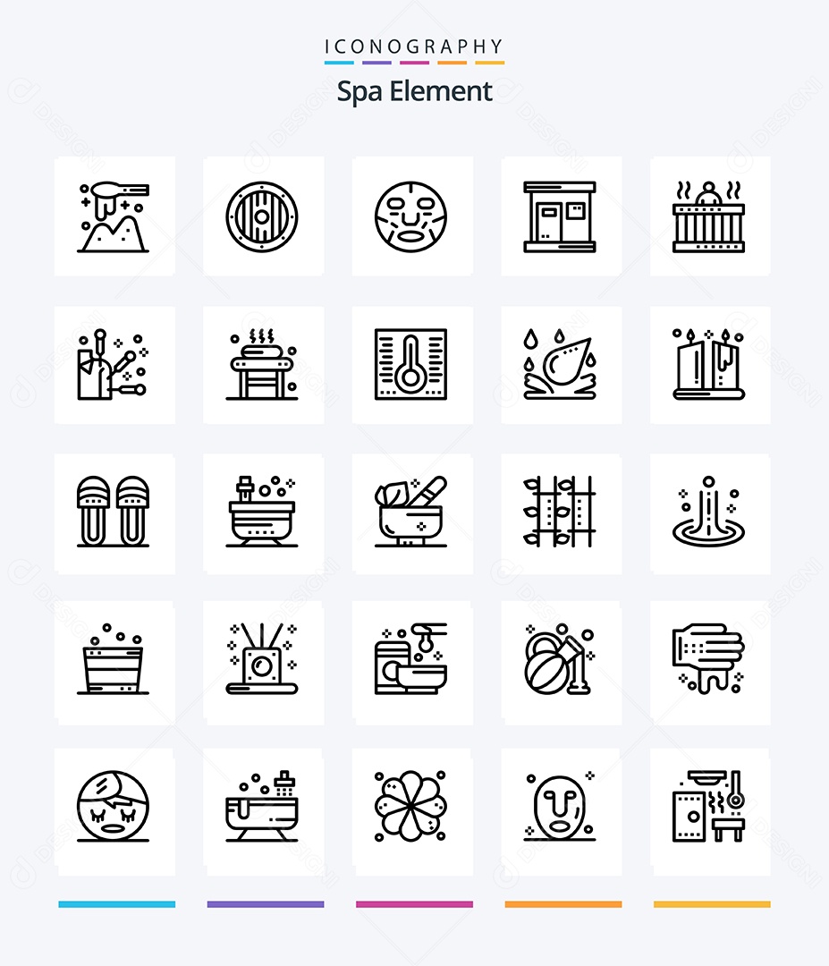 Pacote de Ícones e Elementos De Spa Vetores EPS