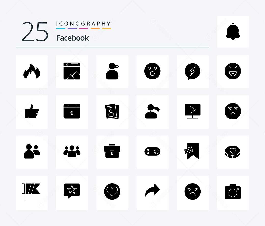 Pacote de Ícones e Elementos Do Facebook Vetores EPS