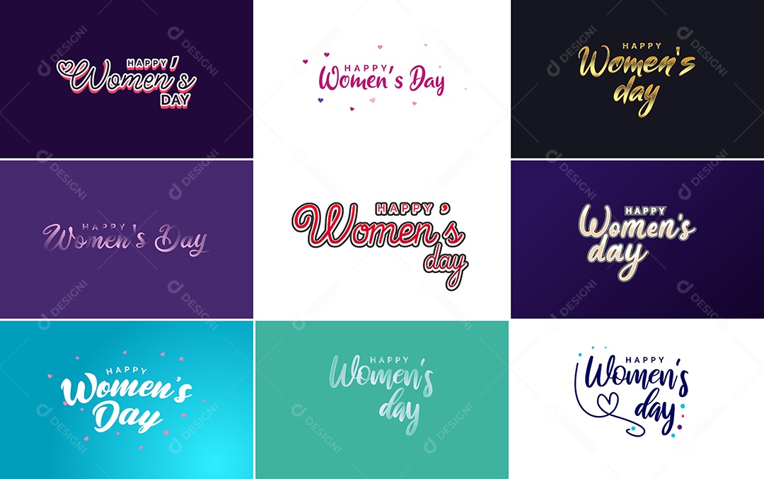 Textos De Feliz Dia Das Mulheres Vetor EPS