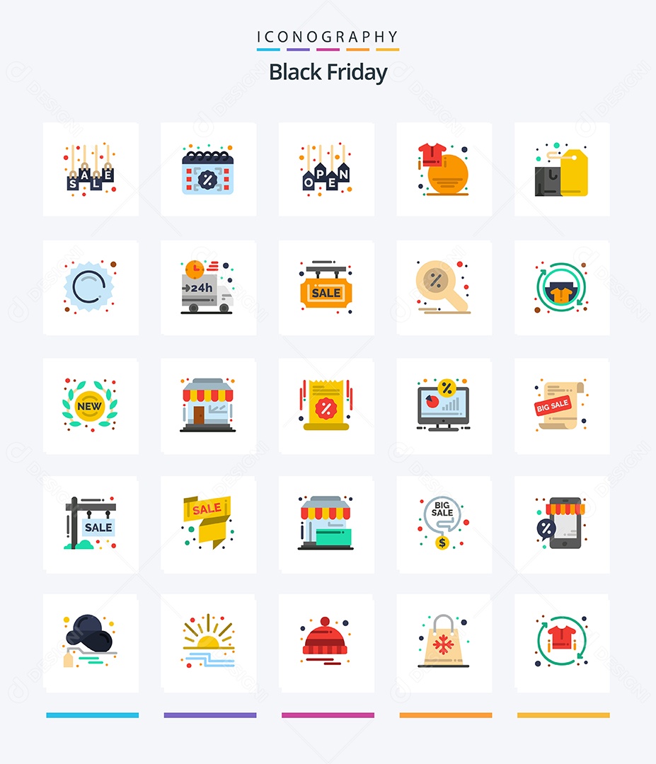 Pacote de Ícones e Elementos De Black Friday Vetores EPS