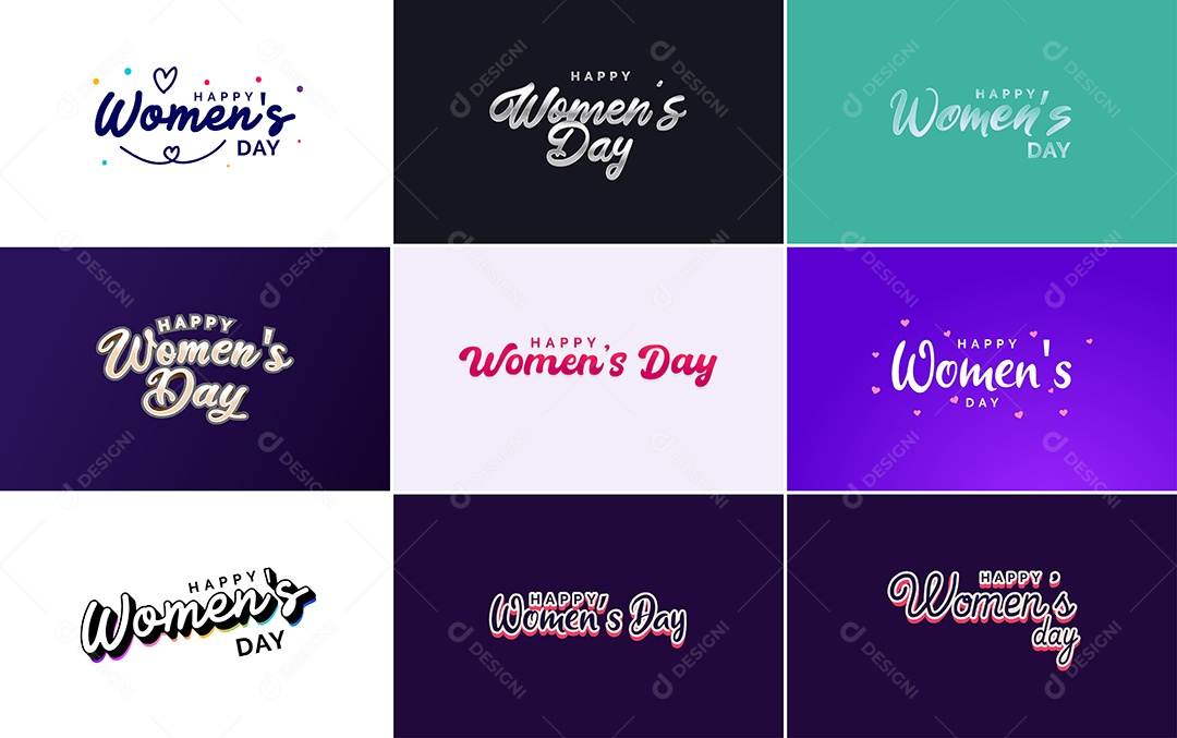 Textos De Feliz Dia Das Mulheres Vetor EPS