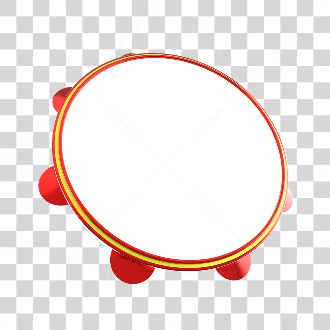 Elemento 3D Para Composição Pandeiro PNG Transparente