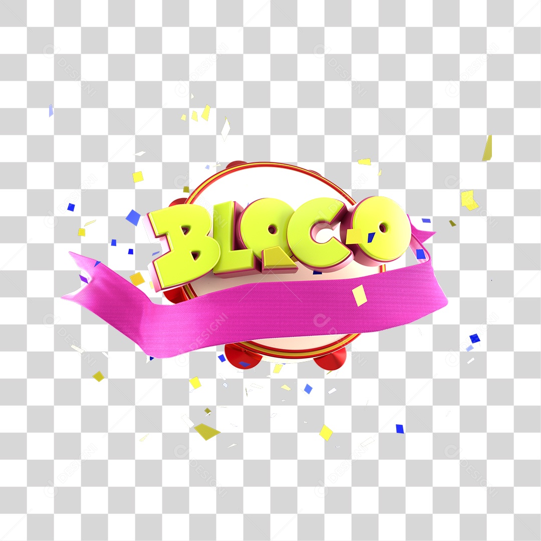 Selo 3D Para Composição Bloco PNG Transparente