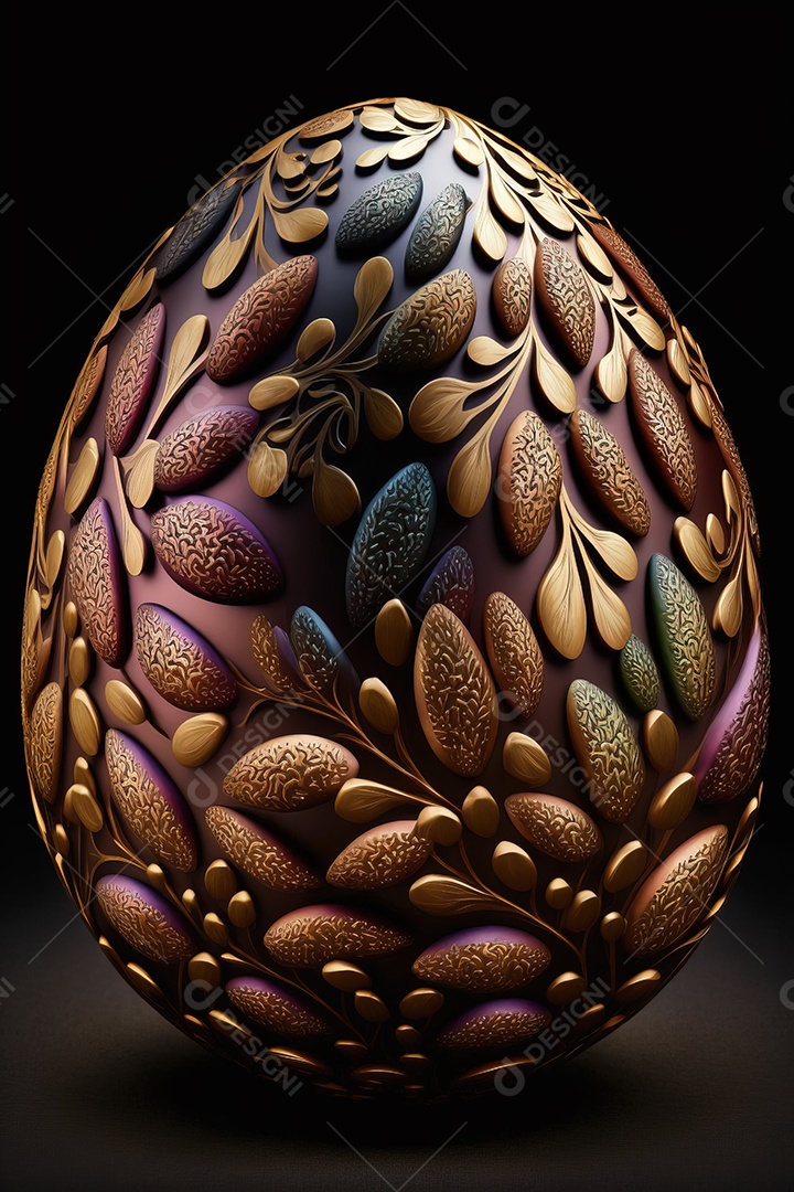 Ovo de Páscoa fofo isolado em fundo gradiente preto