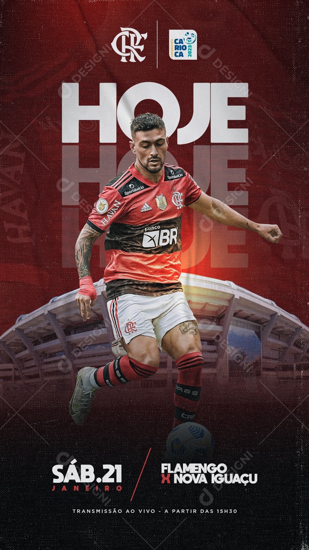 Story Flyer Hoje Flamengo x Nova Iguaçu Social Media PSD Editável