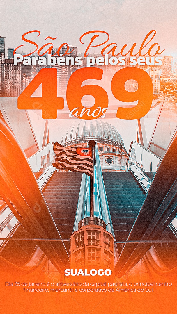 Social Media Aniversario São Paulo Story PSD Editável