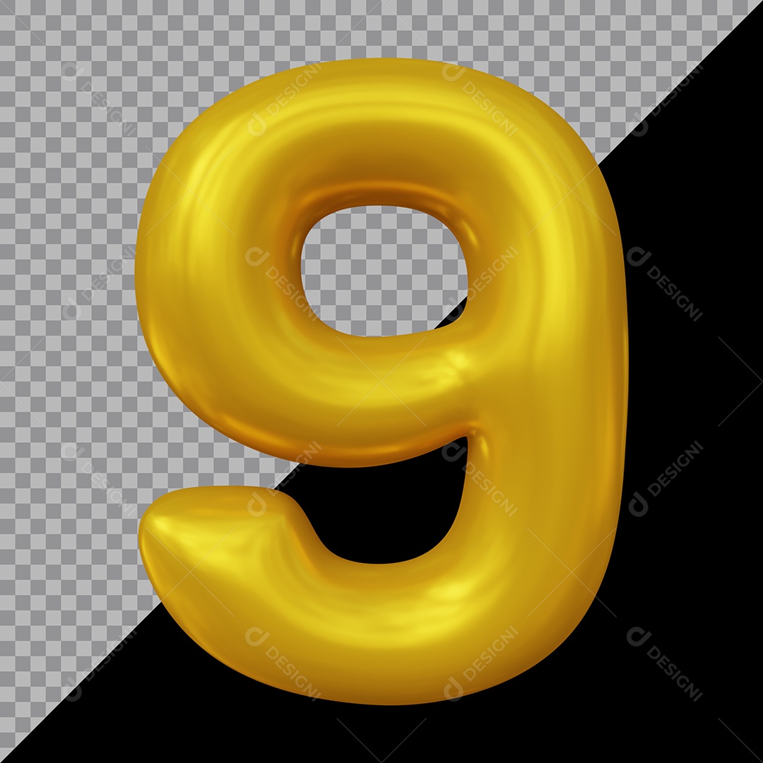 Número 3D 9 Dourado Para Composição PSD