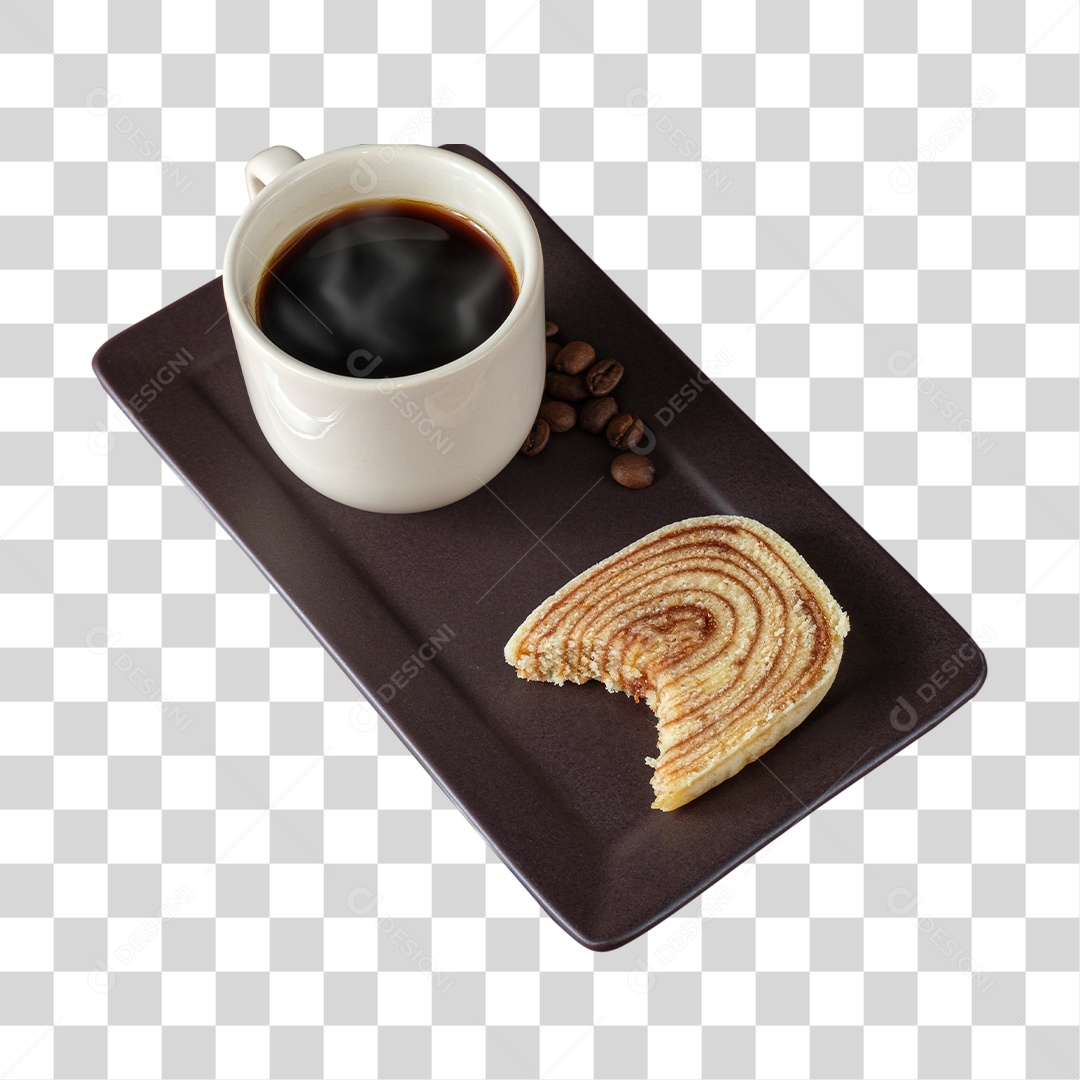 Xícara De Café e Pão De Forma Mordido PNG Transparente