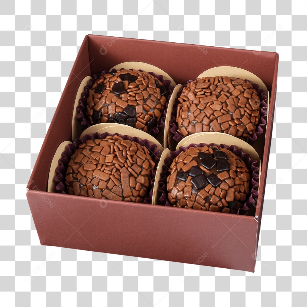 Caixa Com Brigadeiros PNG Transparente