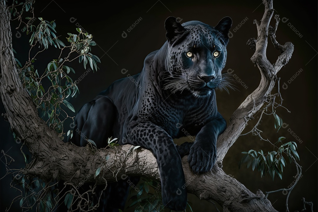 Vida selvagem, pantera no galho